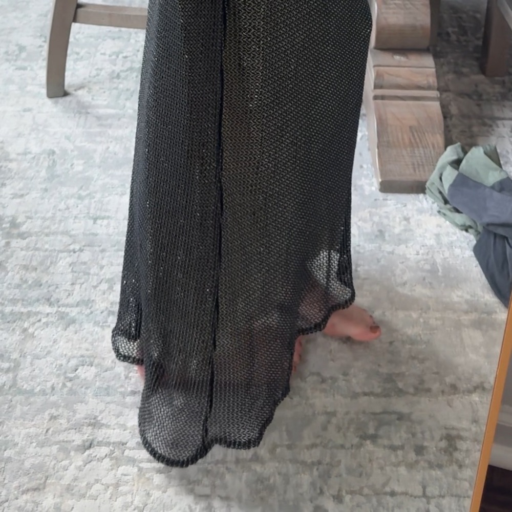 Elegant Black Gold Sequin Vintage Old Money Evening Long Maxi Dress - Picture 8 of 8